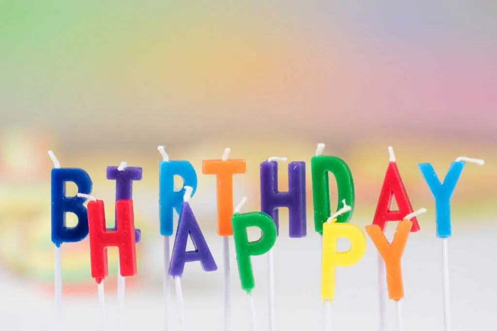 A Colorful Happy Birthday cake with Candles - Free birthday cake images