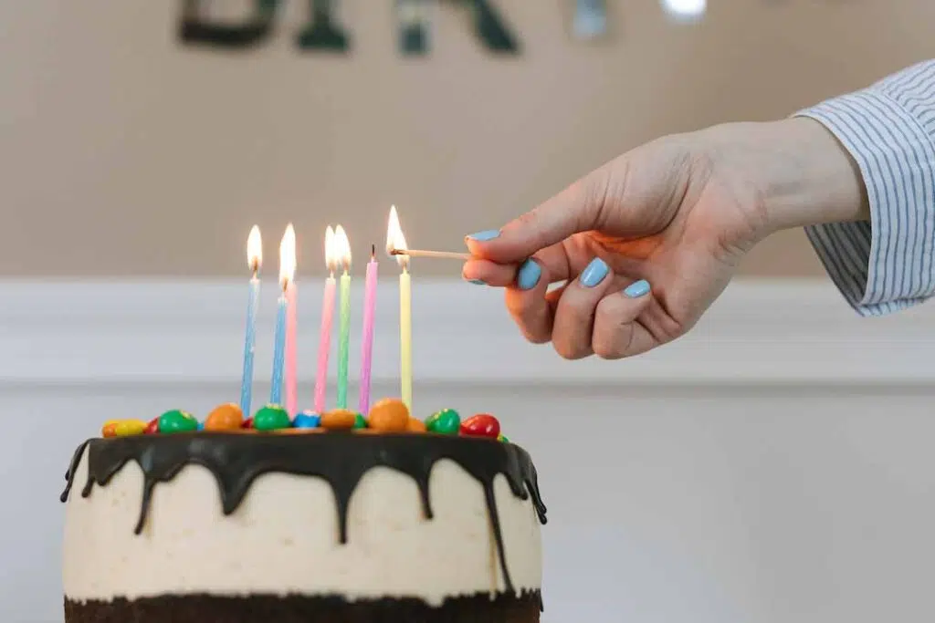 Birthday Cake with Lighted Candles - Free birthday cake images