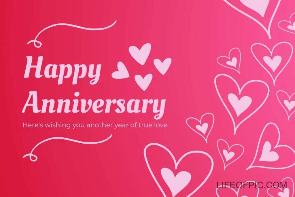 Pink simple happy anniversary wishes - happy anniversary images