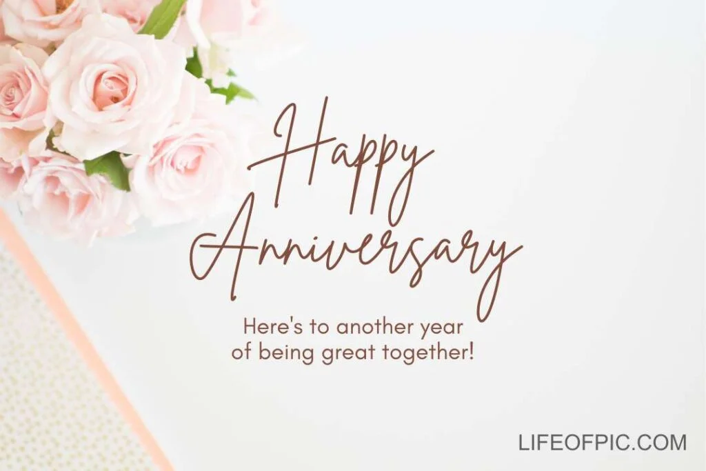 happy anniversary wishes images with pink rose - happy anniversary images