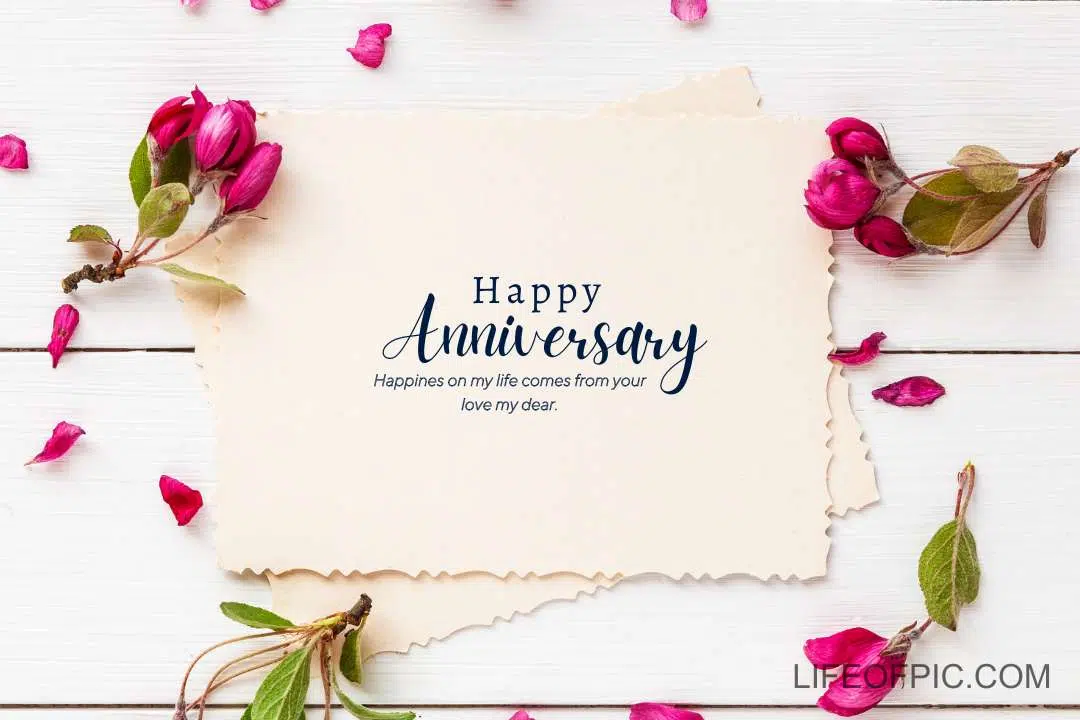 happy anniversary wishes with red rose background - happy anniversary images