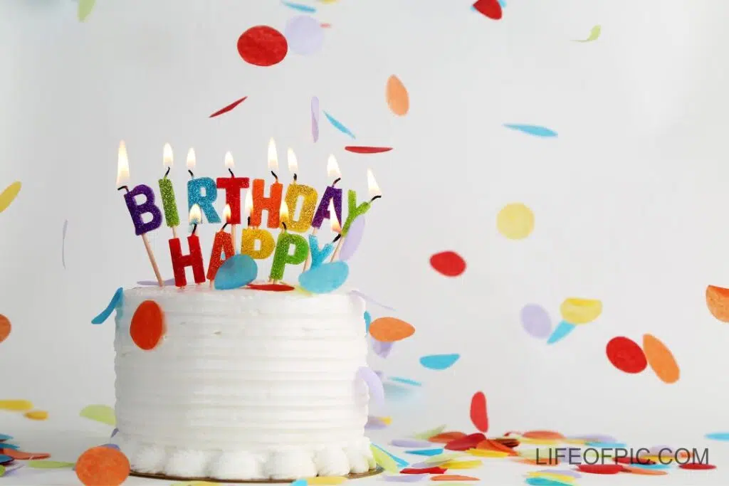 Happy birthday cake with colorful background - Free birthday cake images