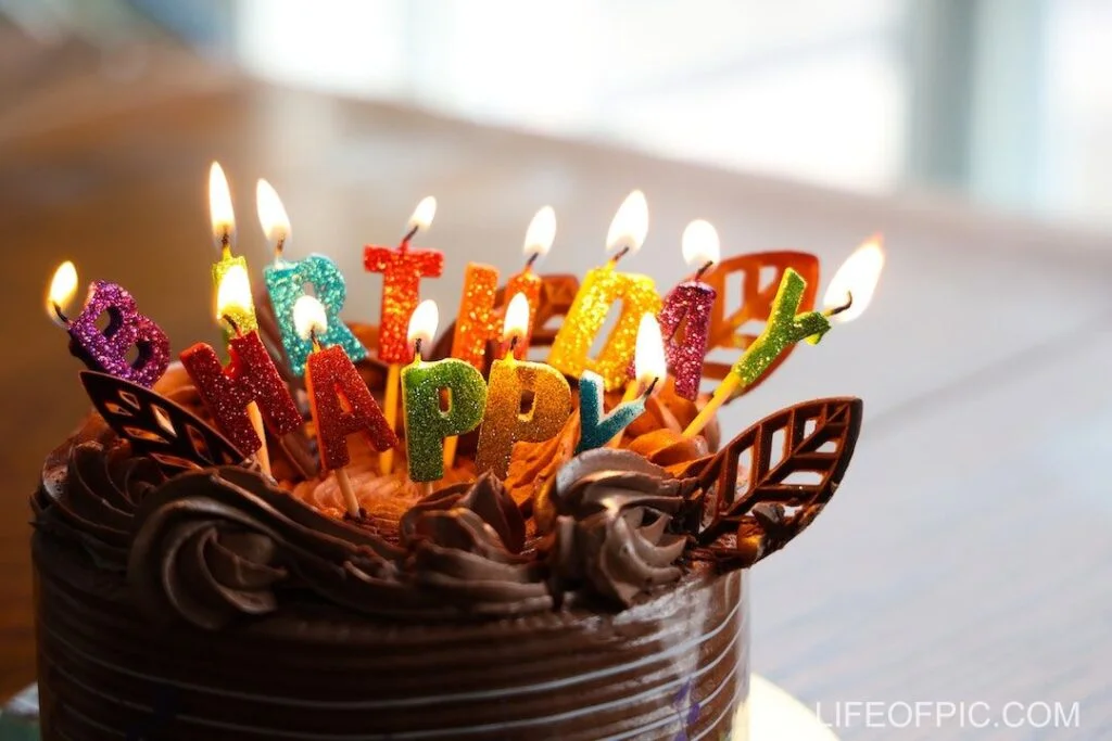 Chocolate Cake With Candles on Top - Free birthday cake images