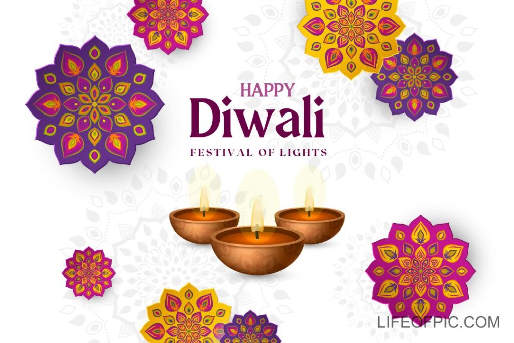Colourful Minimal Happy Diwali