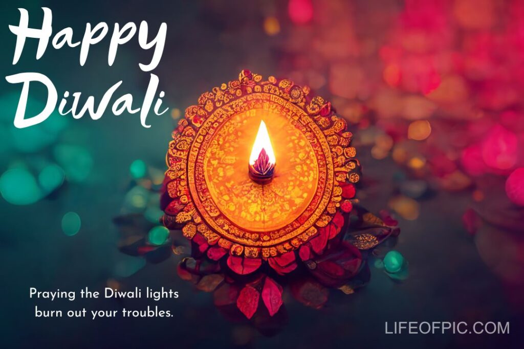 Happy Diwali festival of lights holiday background, illustration design, digital art style