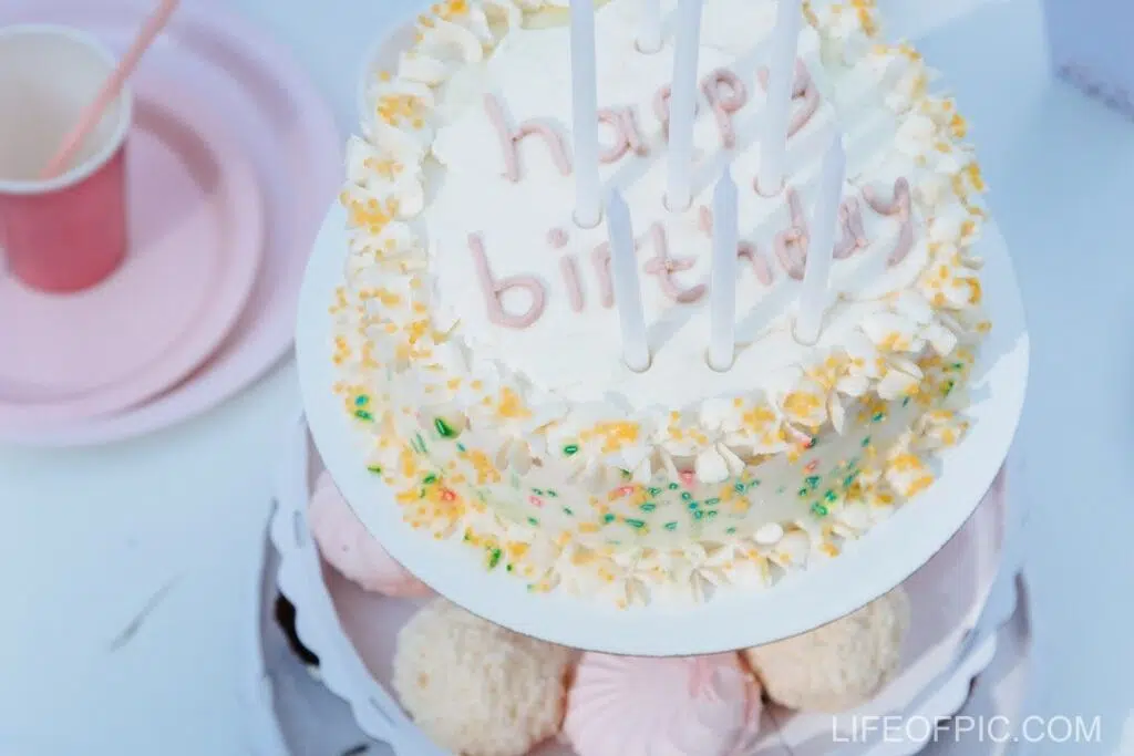 High Angle View of Birthday Cake