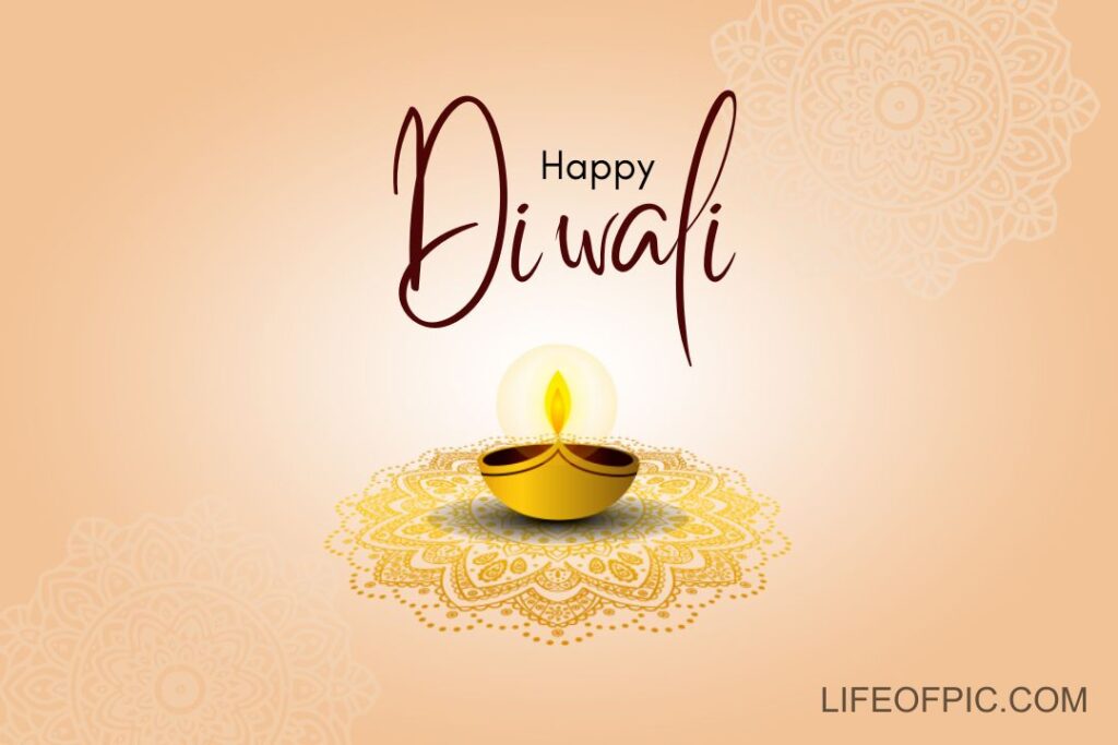 Peach Gradient Happy Diwali