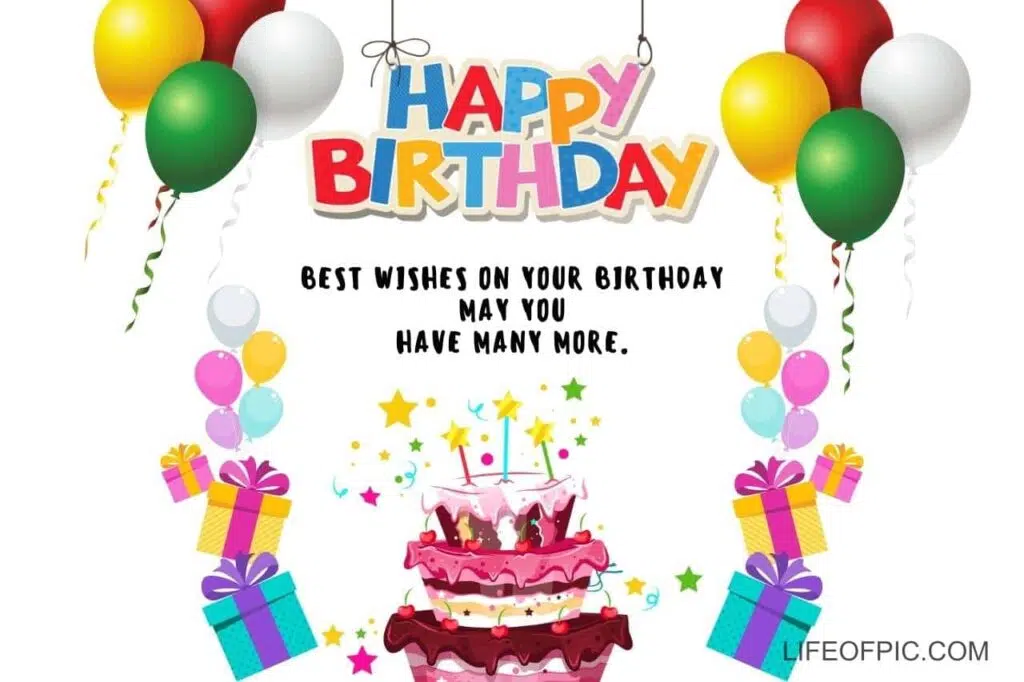 A Birthday Card With Balloons And A Cake - Free birthday cake images