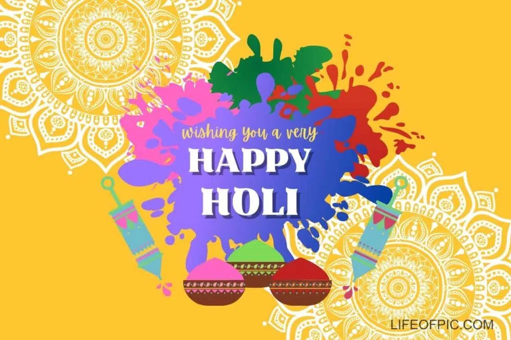 A Colorful Background With Colorful Happy Holi And a Splash of Paint - happy holi images