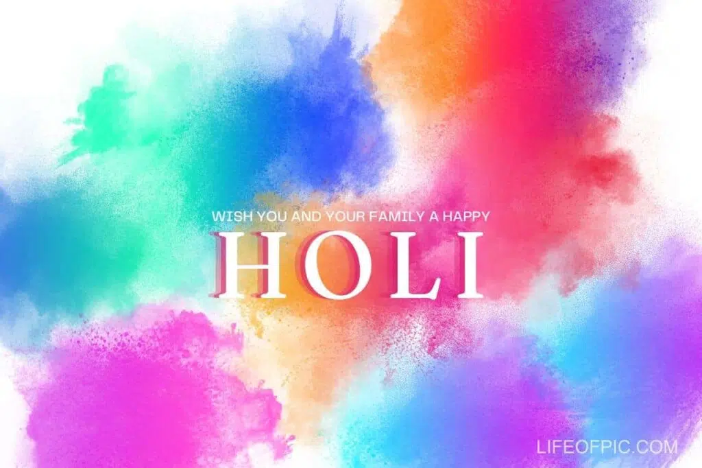 A Colorful Powder Explosion With White Holi - happy holi images