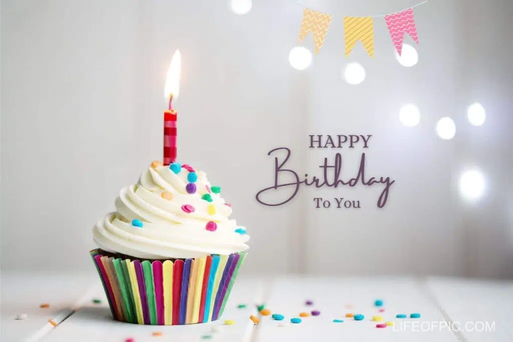 A Cupcake With A Candle On Top - Free birthday cake images