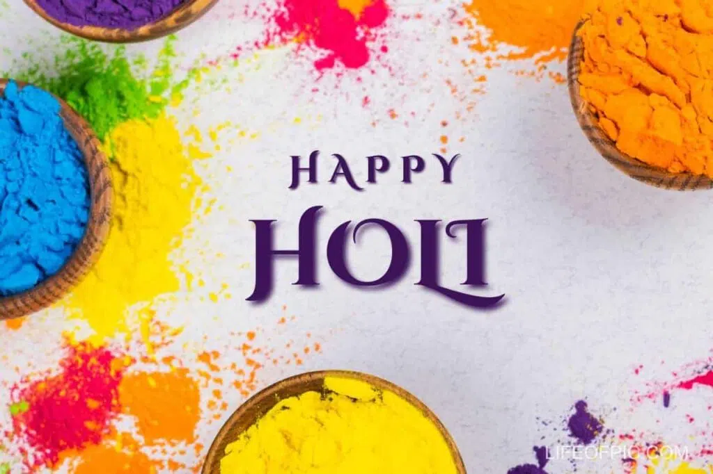 A Group of Bowls of Colorful Powder - happy holi images