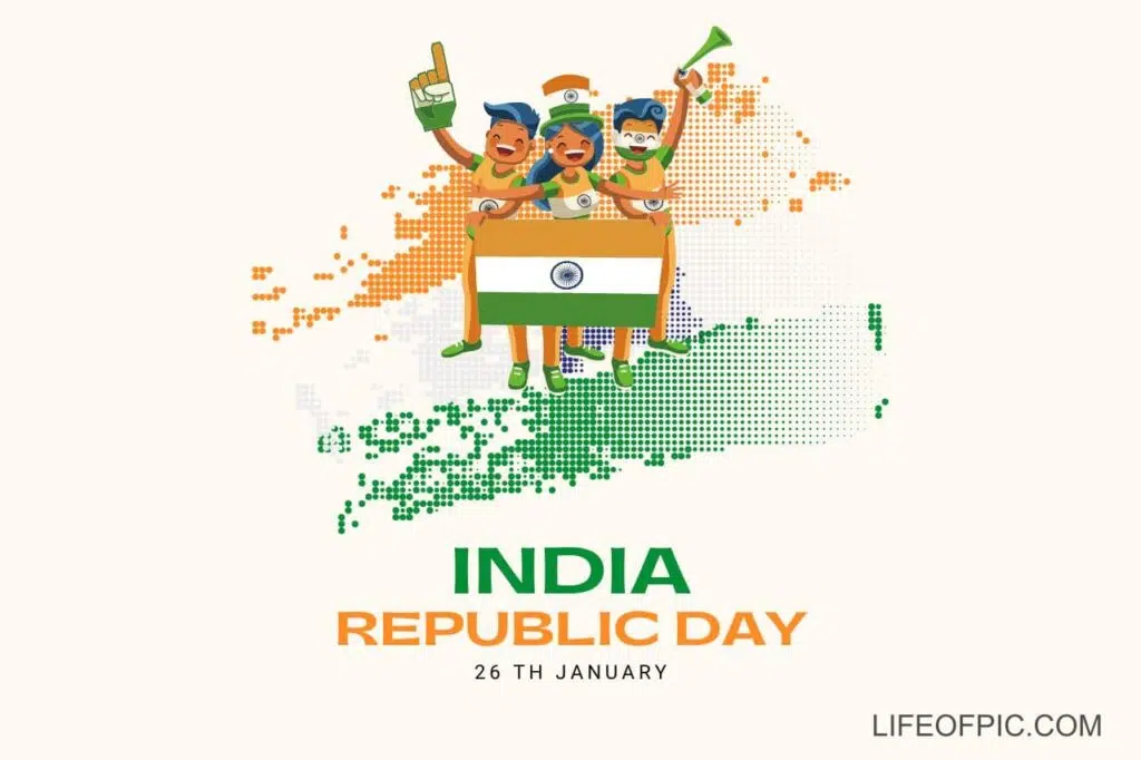 A group of people holding a flag India Republic Day - happy republic day images